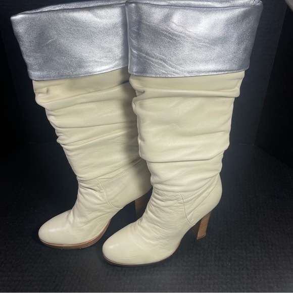 Charles David Elixir Cream and Silver Leather boots 5.5M - Picture 4 of 15